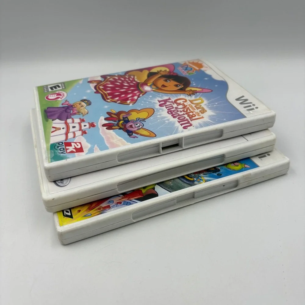 Nintendo Wii Game Bundle Kids 3-Pack Good‎ Dora Tangled SpongeBob Bash